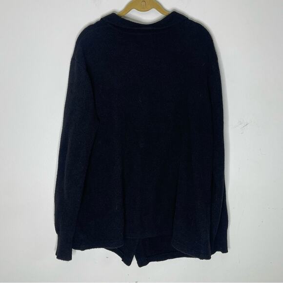 ALL : ROW Black Fuzzy Bucket Front Long Sleeve Jacket Cardigan Size M/L - Picture 4 of 6
